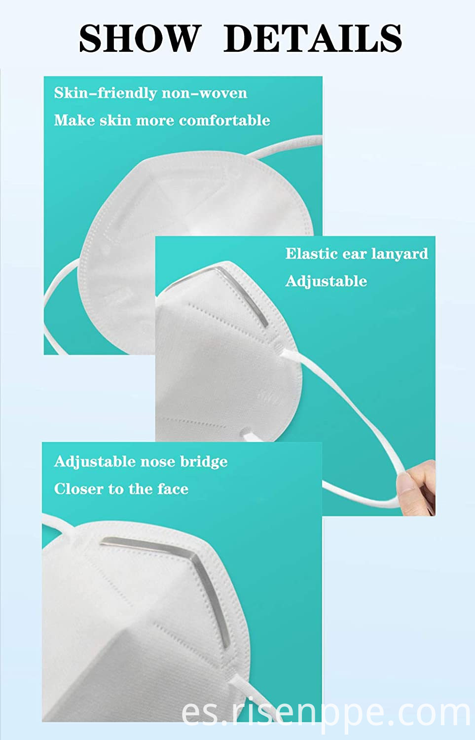 Mascarilla protectora KN95 (registrada por la FDA, europea FFP2, CE EN149) KN95 Protective Face Mask (FDA Registered, European FFP2, CE EN149)